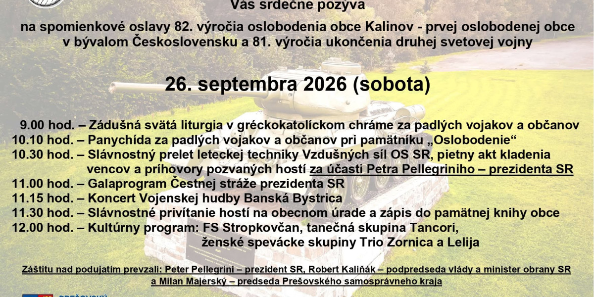 POZVÁNKA | Spomienkové oslavy v Kalinove